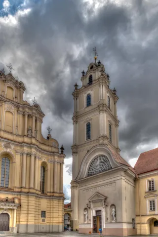 The steeple of the St. Johanniskirche