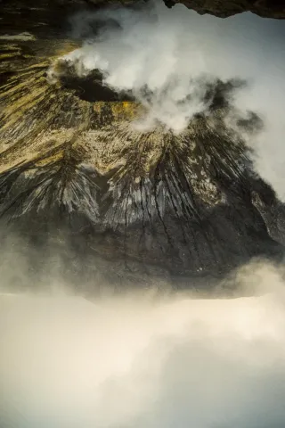 The craters in the Bromo-Tengger-Semeru National Park