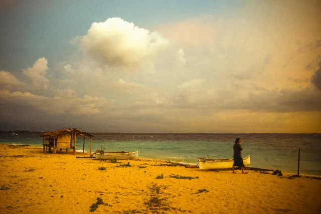 Sunset on Samalona across the Makassar Strait