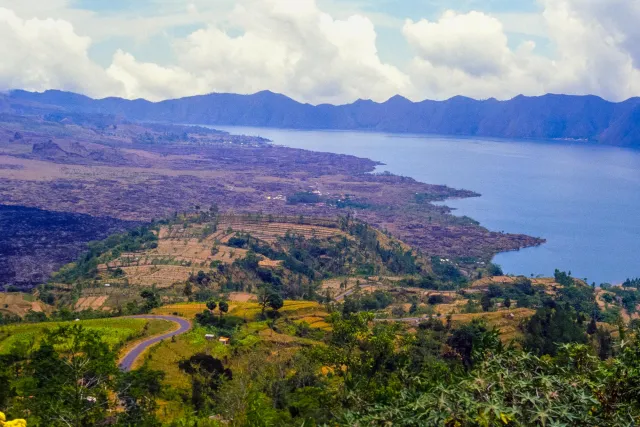 The crater lake in the caldera of Batur