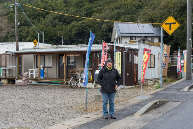 At our accommodation on Naoshima