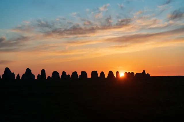 Sunset over Ale's Stones