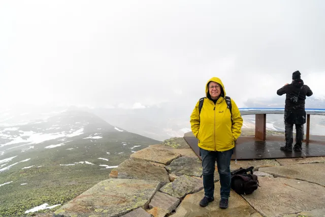 Views and buildings on the Gaustatoppen