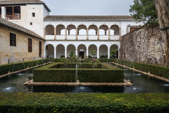 Ponds and water features in the Generalife Gardens