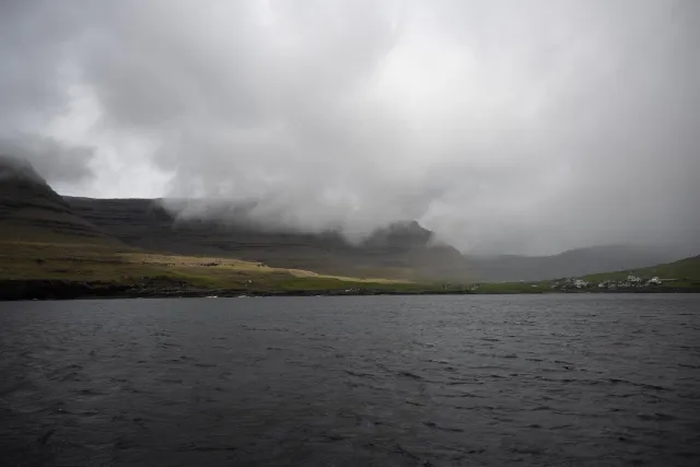 The sea and the steep cliffs between the islands of Vidoy, Fugloy and Svinoy