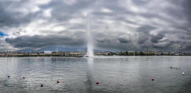 Die Fontäne im Genfer See